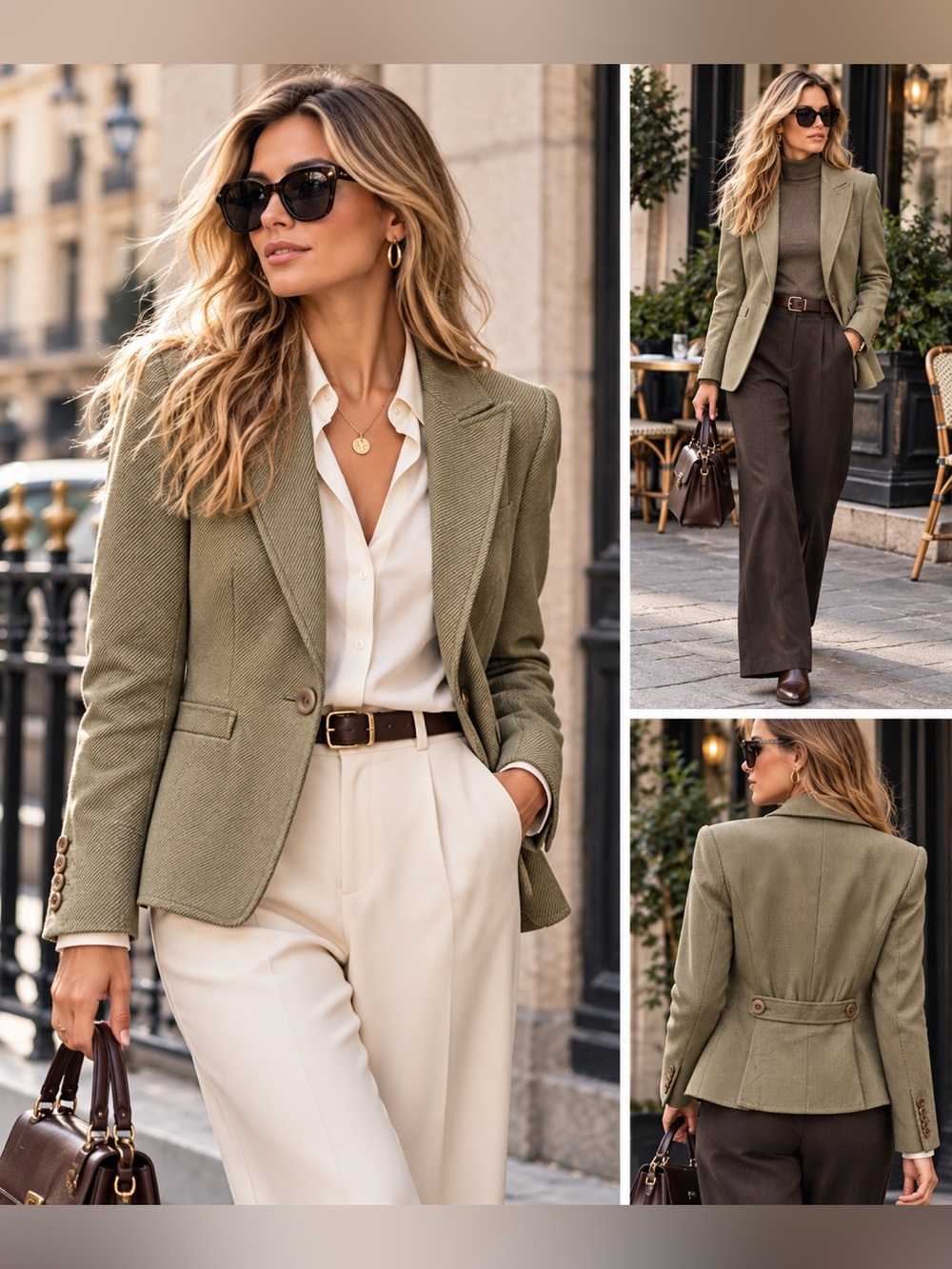 Ellen Tracy Tailored Blazer in Olive